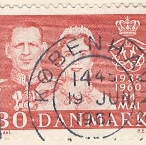30 øre dk-0384 stemplet hængslet