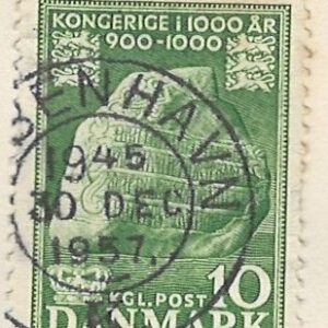 10 øre dk-0346 stemplet hængslet