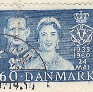 60 øre dk-0385 stemplet hængslet