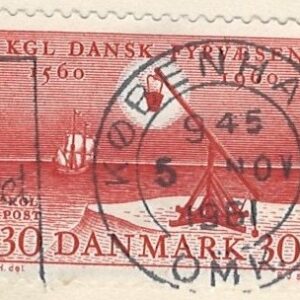 30 øre dk-0386 stemplet hængslet