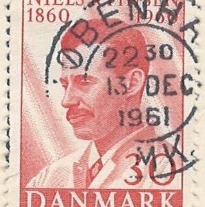 30 øre dk-0387 stemplet hængslet