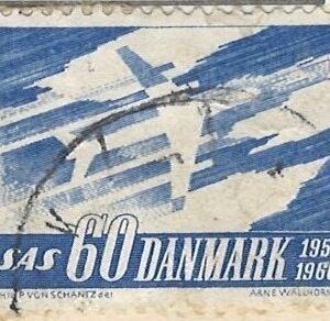 60 øre dk-0391 stemplet hængslet
