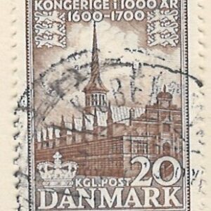 20 øre dk-0353 stemplet hængslet