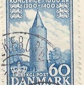 60 øre dk-0350 stemplet hængslet