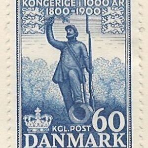 60 øre dk-0355 stemplet hængslet