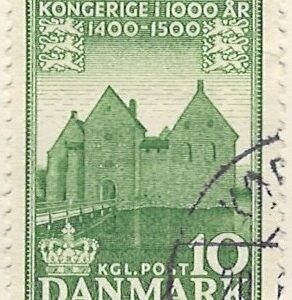 10 øre dk-0351 stemplet hængslet