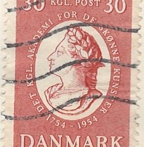 30 øre dk-0357 stemplet hængslet