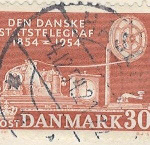 30 øre dk-0356 stemplet hængslet