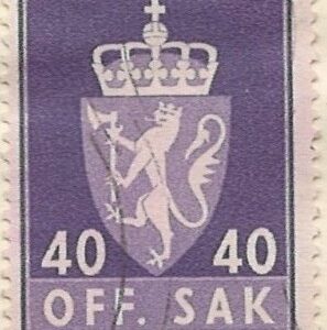 40 øre no-tj76 stemplet hængslet