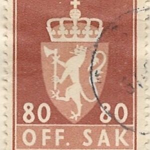80 øre no-tj86 stemplet hængslet