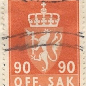90 øre no-tj87 stemplet hængslet