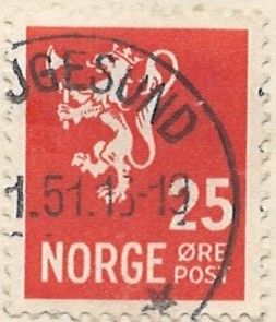 25 øre no121 stemplet hængslet