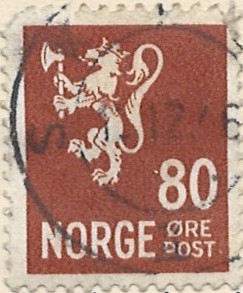 80 øre no336 stemplet hængslet