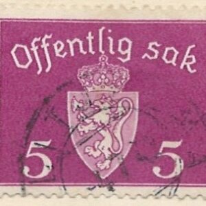 5 øre no-tj33 stemplet hængslet