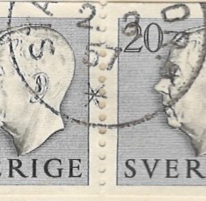 2-blok 20 øre se375 stemplet hængslet