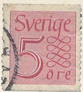 5 øre se372 stemplet hængslet